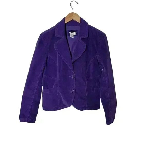 Purple Women M Blazer Classic Style Bright Bold Luxury Academia Preppy - Picture 1 of 8